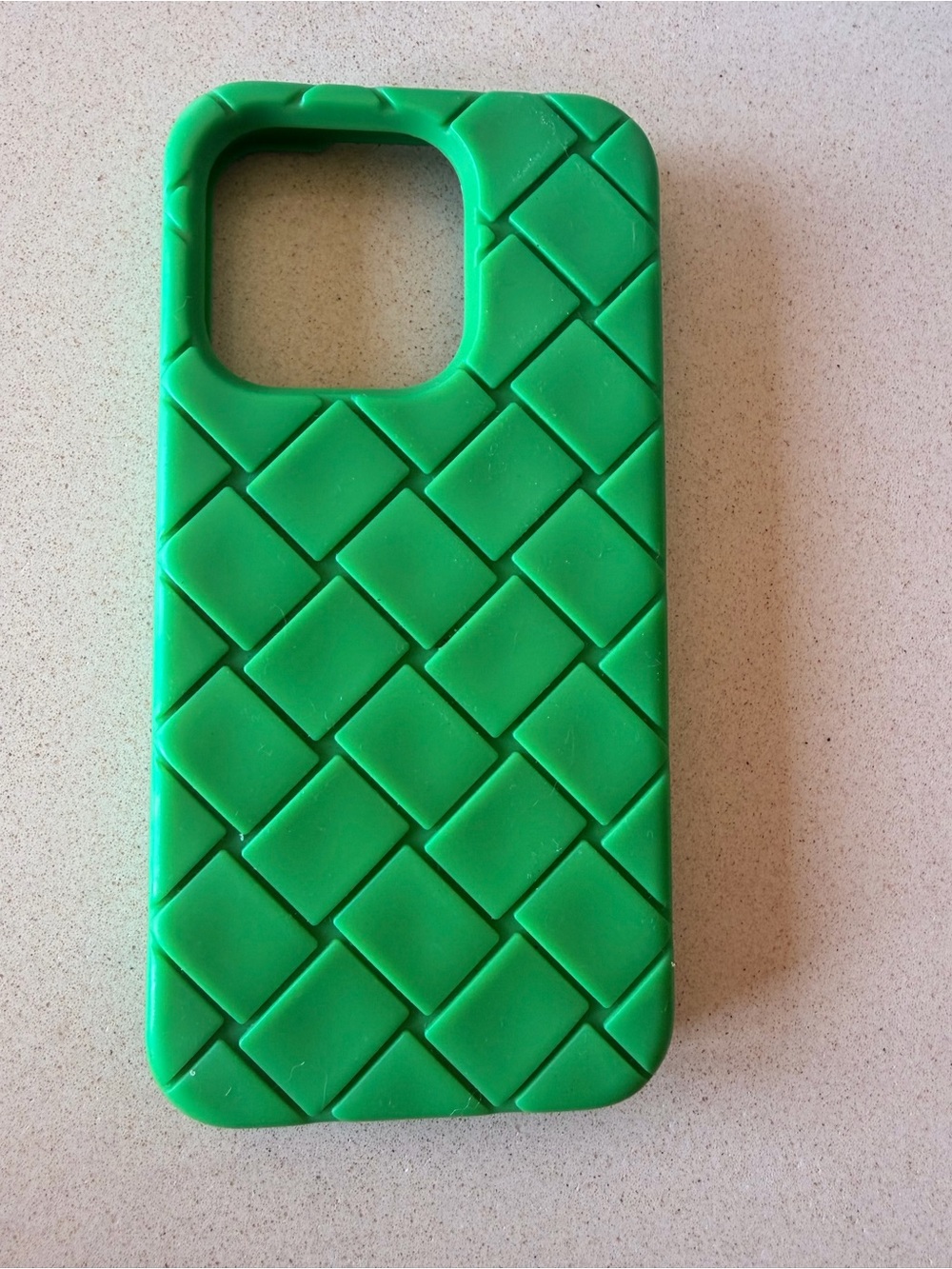 Bottega Veneta Green Woven Tile Silicone Phone Case